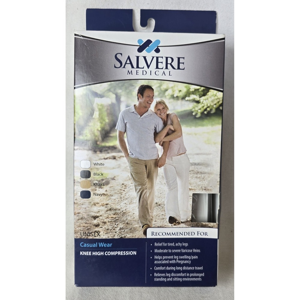 Salvere Medical Unisex Compression Knee High Socks Black Large 15-20‎ mmHg